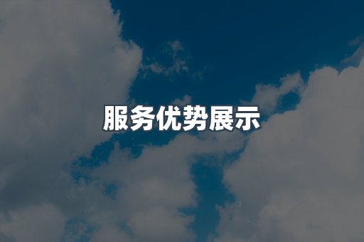 服务优势展示